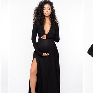 Bump Buddy Maternity Plunge Maxi Dress
